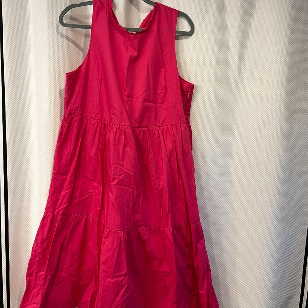 J. Crew Fuchsia dress, Ruffled neck. Size 14, nwot